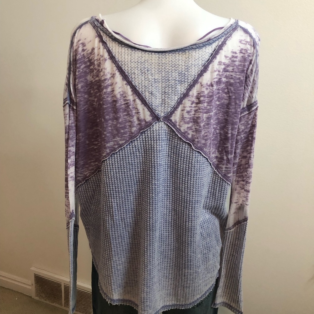 We The Free Purple and White Long Sleeve Top - Picture 6 of 9